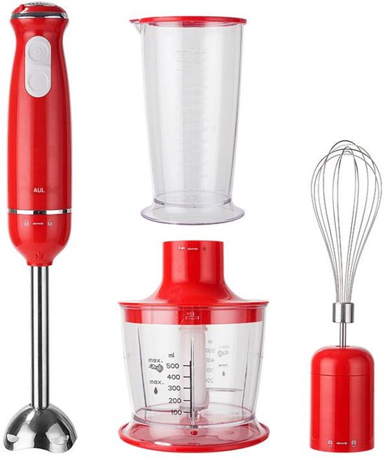 TuseRxln Bosch ErgoMixx - Staafmixer - 800 W Turbo-Functie En Flowblend-Schneidesysteem - 1 Stuk - Keukengebruik Rood van Merkloos