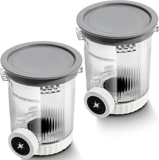 Twee vervangende bewaarbakjes voor ijsmachines uit Geschikt voor Ninja NC700 701-serie, accessoires voor de bewaarbakjes, geschikt voor de vaatwasser.