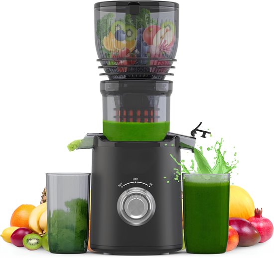 TYR® Sapcentrifuge - Fruit En Groentesapcentrifuge - Slowjuicer - Zwart - 16cm x 14cm x 30cm