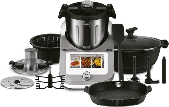 Ufesa 85104982 TotalChef RK7 Smart Keukenrobot, 30 Kookfuncties, WiFi, Touchscreen Display 7'', Mengkom van 4.5L inhoud, Incl. receptenboek van Merkloos
