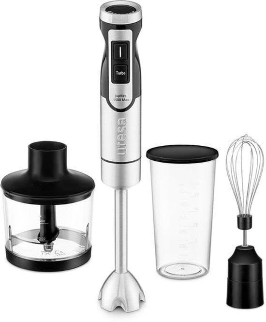 Ufesa Jupiter 1500 Max Staafmixer Set – 1500W – Variabele Snelheid – Hakmolen, Garde en Maatbeker – RVS van Merkloos
