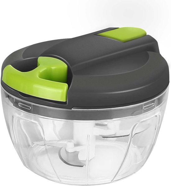 Uiensnijder, handmatig, 520 ml groentesnijder, uienhakmolen met trekkoord, multisnijder, knoflookhakker, universele haker, handmatige voedselchopper, onsnijder