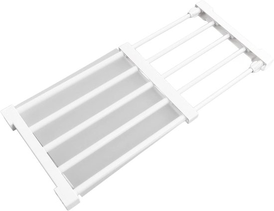 Uitbreidbaar en Verstelbaar Plank Organisator voor Kasten, Nail Free Opbergrek voor Efficiënte Ruimte-indeling (38-55cm)