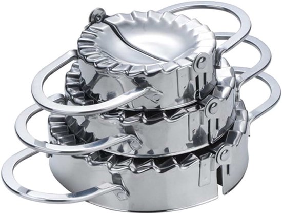 uitsteekvormen van hoogwaardig roestvrij staal, set van 3 knoedelfabrikanten, pierogie, raviolivormen, tortellini-vorm, ravioli-stempel, raviolisnijder, gebakgereedschap, dumplingmaker