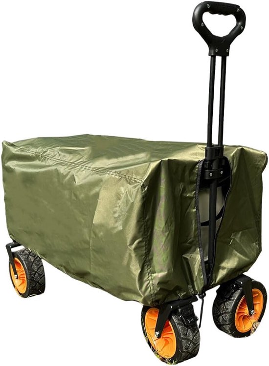 Ulisem Trolley Hoes 137x56x61cm – Opvouwbare Bolderkar Hoes – Waterdichte Handkar Beschermhoes – 210D Oxford Stof – Stofdicht & UV-bestendig – Groen Afdekzeil Voor Transportkar – Outdoor Accessoire van Ulisem