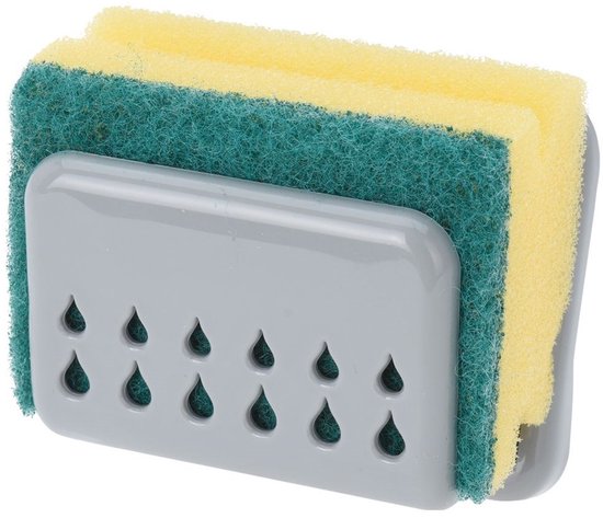 Ultra Clean - Spons Houder - Grijs - Zuignap - Duurzaam van Merkloos