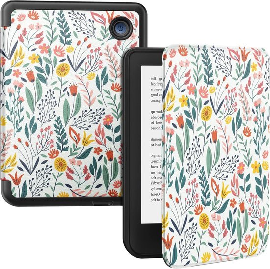 Ultra Slim Lightweight Folio Hoes voor Kobo Clara BW/Clara Colour/Clara 2E 6" met Auto Wake/Sleep Functie en Bloemenpatroon, Perfecte Bescherming en Stijl
