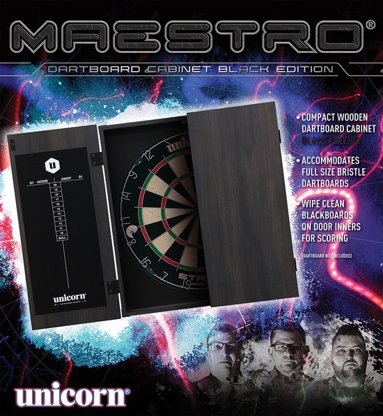 Unicorn Cabinet Maestro Black - Dartkast van Unicorn