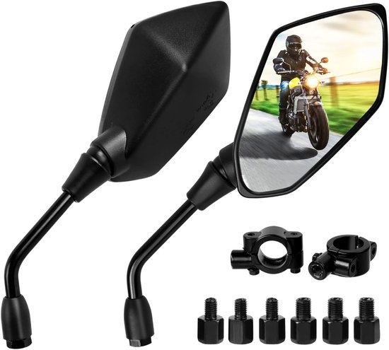 Universele Achteruitkijkspiegels voor Motoren, 360° Draaibaar, Geschikt voor M8 en M10, Voor Scooter en ATV