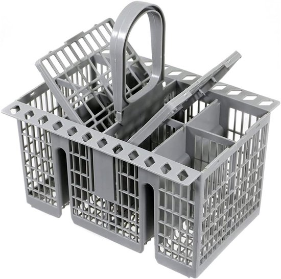 Universele Bestekmand voor Onderste Bovenlade 20.8x16cm, Geschikt voor Diverse Vaatwassers, Hittebestendig en Ruimtebesparend (Grijs) van Merkloos