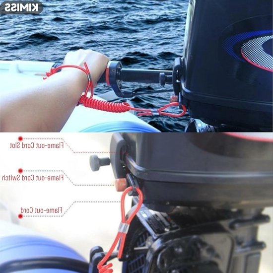 Universele Boot Buitenboordmotor Ontsteking Nood Stop Schakelaar Sleutel Lanyard Touw Clip Haak voor Veiligheid en Betrouwbaarheid