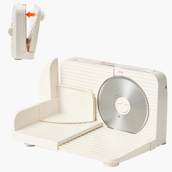 Universele Elektrische Vleessnijmachine 180 W met 17 cm Mes, Instelbare Snijdikte van 0–15 mm, Geschikt voor Bevroren Vlees, Ham en Biefstuk