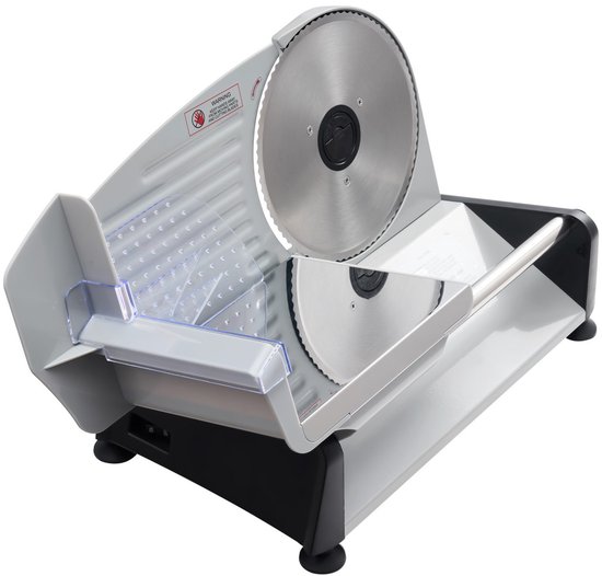 Universele Elektrische Vleessnijmachine 200 W met 19 cm Mes, Instelbare Snijdikte van 0–15 mm, Geschikt voor Diepvriesvlees, Ham en Biefstuk
