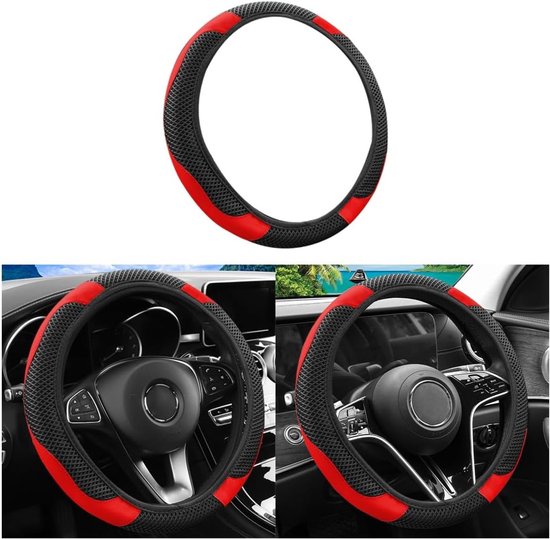 Universele Stuurwielhoes voor Auto, Antislip en Veilig, 38cm Stuurwielbescherming voor Mannen en Vrouwen, Perfecte Autoaccessoire in Rood van Merkloos