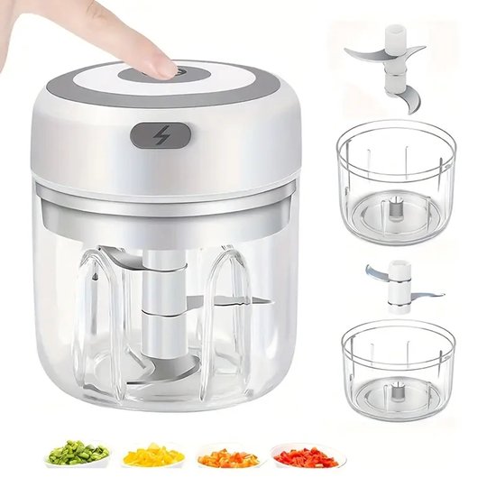USB Oplaadbare 250ml Draadloze Elektrische Blender - 30W Krachtige Multifunctionele Keukenmachine, Blendt/Hakt Vlees/Knoflook/Groenten/Jongerenvoeding Snel, Voedselveilige Beker, Kinderveiligheid Vergrendeling, Ideaal voor Keuken & Kamperen van Merkloos