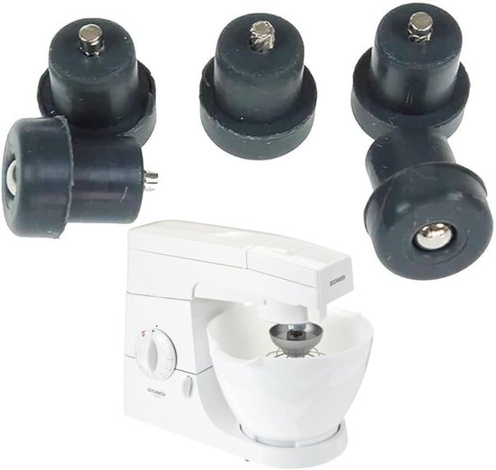UTIZ Rubberen voetjes - Pack van 5 - Compatibel met Kenwood Chef A901, A701, KM200 Serie - Zwart Onderdeelnr. UKASNHKTN10835 (voeten en schroeven)