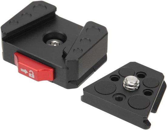 V Lock Quick Release Plate van Aluminium Legering - Multifunctionele Mini V Lock Bevestigingskit met 1/4 Schroefdraad voor DSLR Statief, Ideaal voor Videoproductie en Fotografie van Merkloos