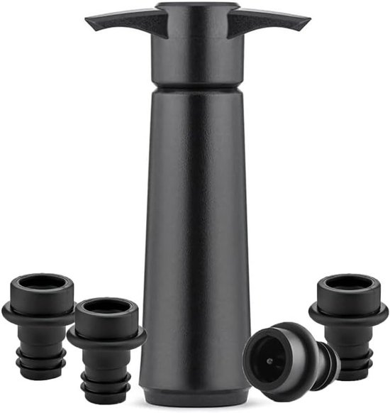 Vacuum Wijnpomp met 4 Luchtdichte Stoppen - Herbruikbare Set voor Rode en Witte Wijn, Ideaal voor Bewaren en Vershouden van Merkloos