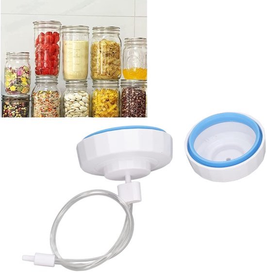 Vacuümafdichter Handmatig - Vacuümafdichtingsset - Potafdichting - Voedselvacuümbespaarder - BPA-vrij Plastic - Multifunctioneel voor Vloeibare/Droge Opslag - Voedselopslag