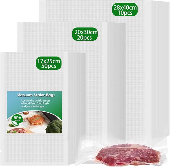 Vacuümzakken voor voedsel 17x25cm(50) 20x30cm(20) 28x40cm(10) vacuümzakken Vac Pack Zak BPA-vrij Geweldig voor Sous Vide Voorgesneden Zak