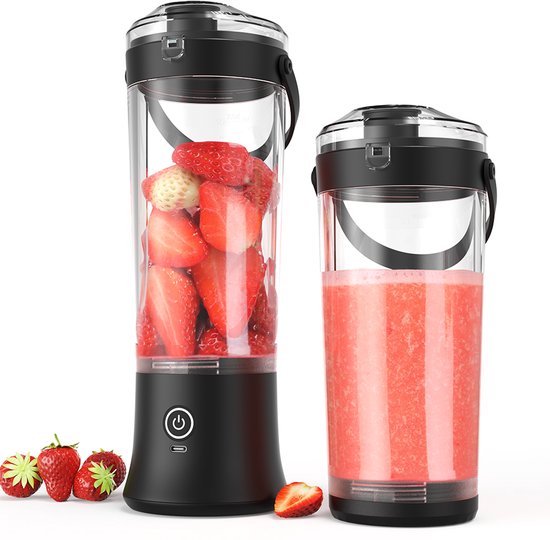 Valeron Goods Draagbare Blender 500ML – Mini Blender To Go – USB Oplaadbaar & Waterproof – Smoothie Maker – Krachtige Portable Blender voor Shakes & Sappen van Merkloos