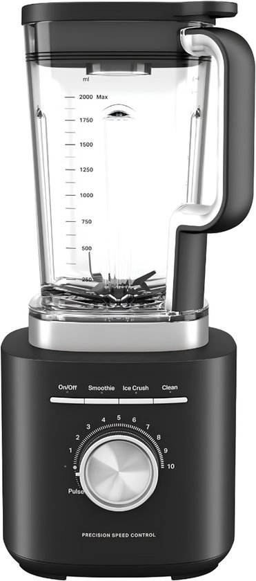 VALI® Blender - Smoothieblender - Krachtige Blender - Mat Zwart - 30cm x 26cm x 42cm