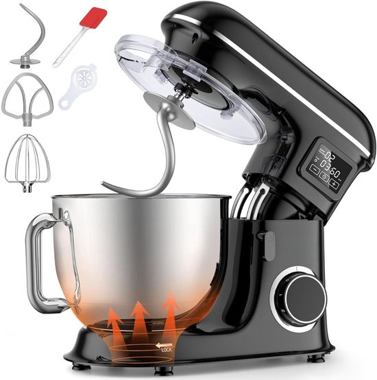 VALI® Keukenrobot - Keukenmixer - Keukenmachine - Zwart - 26cm x 40cm x 45cm