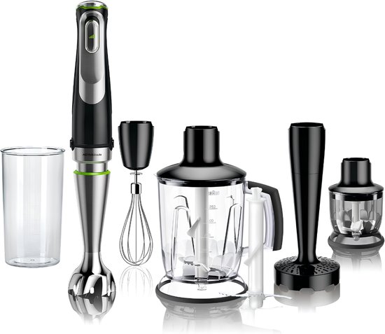 VALI® Staafmixer Set - Met Hakmolenopstelling - Staafmixer - Zwart - 7cm x 7cm x 41cm