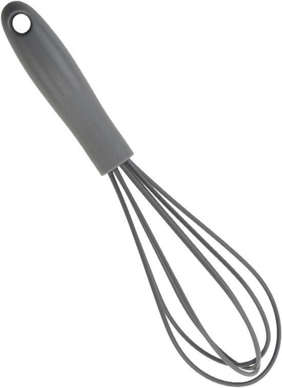 VALINK Silicone Whisk, Egg Whisk, Silicone Balloon Whisk Small Silicone Whisk Egg Stirrer for Mixing Cooking Baking Hot Chocolate Grey van Merkloos