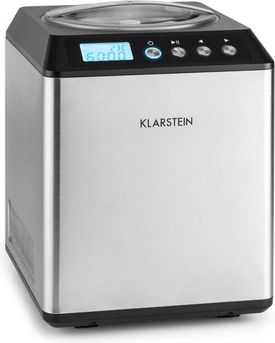 Vanilla Sky roomijsmachine compressor 2l 180W edelstaal zilver van Merkloos