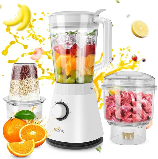 Vedder House - Keukenmachine - 3 functies - Blender - Hakmolen - Versnipperaar - Foodprocessor van Merkloos