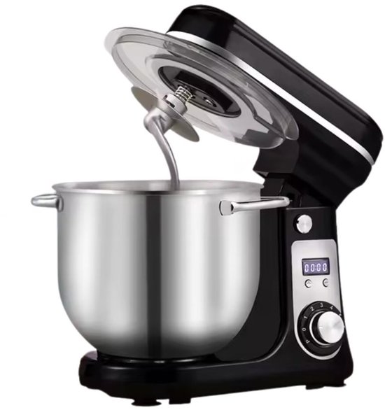 Vedder House - Keukenmachine - Zwart - 6 liter - 1200 Watt - Keukenmixer - 6 snelheden - Vaatwasserbestendig van Merkloos