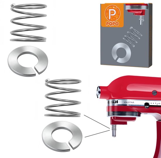Veerset en Sluiter voor KitchenAid Mixer - Vermindert Slijtage - Voedselveilig Roestvrij Staal van Merkloos