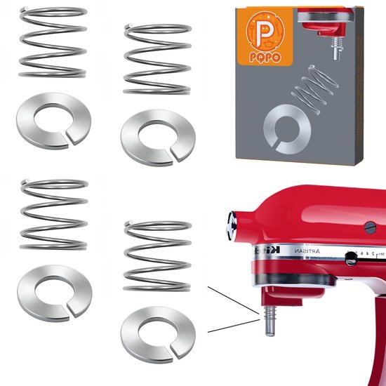 Veerset voor KitchenAid Staande Mixer - Roestvrijstalen Constructie - Past op 3.5/4/5/6/7/8 Quart van Merkloos