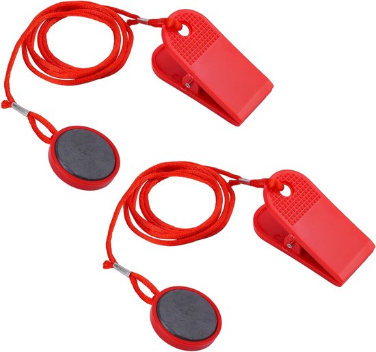 Veiligheidsschakelaar voor Loopband - 2 Stuks Magnetische Sleutels, Universele Vervangingen voor Diverse Loopbanden, Onderdelen voor Treadmills van Merkloos
