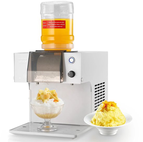 Velori IJsmachine 80 kg/24u - Elektrische Ice Shaver - Snow Ice Maker - Sneeuwijsmachine - Instelbare Snelheid - RVS Mes - Snelle Voorkoeling