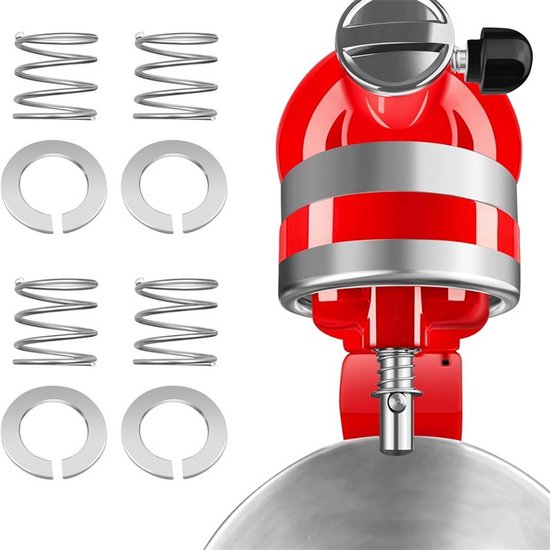 Veren En Ringen - Geschikt Voor Kitchenaid Blenders - Mixeronderdelen - Blenderaccessoires - Keukenaccessoires - Rvs - Accessoir - Geschikt Voor Kitchenaid Mixers Met Een Inhoud Van 3,5 Tot 7 Liter - Zilver van Accessoir