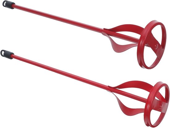 Verfmixer Opzetstuk - Mengstaaf Boormachine - Muurvuller Mengen - Minimaliseert Inspanning - 40 cm Lengte - Rood