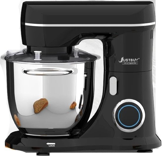 Verkoop Nederland® - 3in1 - 1300W - Keukenmachine - Deegstandaard Mixer - RVS kom - Kantelbare Kop - 10 snelheden + Pulse Functie - 4.5 liter roestvrijstalen - Motor van koper kwaliteit - spatdeksel met navulopening