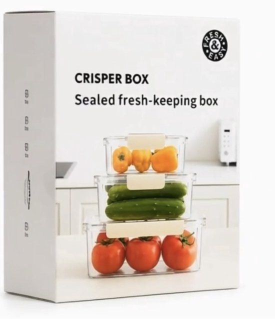 Vershoudbakjes met deksel, Set van 3, Sealed Fresh-Keeping Boxes