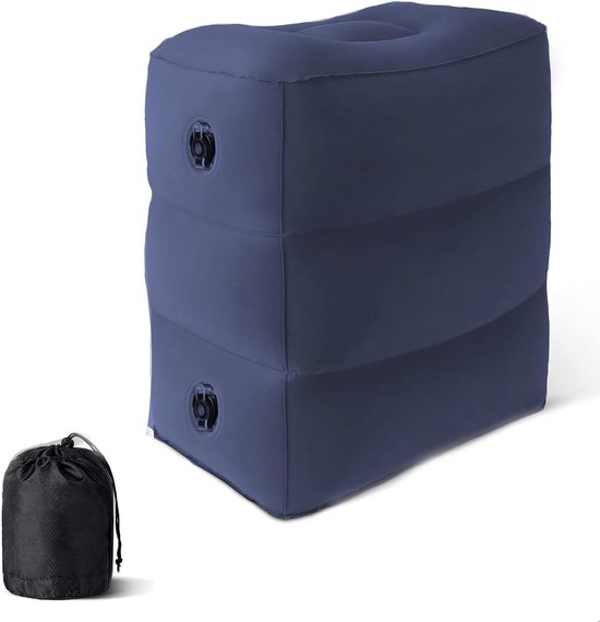 Verstelbaar Opblaasbaar Voetensteun Kussen voor Reis, Kantoor en Thuisgebruik, Comfortabel en Praktisch van Merkloos