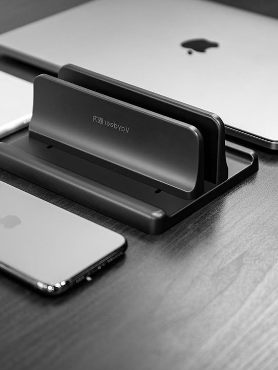 Verstelbare 3-in-1 Laptopstandaard voor Notebook, Ruimtebesparende Desktop Houder en Verticale Laptopsteun in Zwart - Ideaal voor Thuis en Kantoor van Merkloos