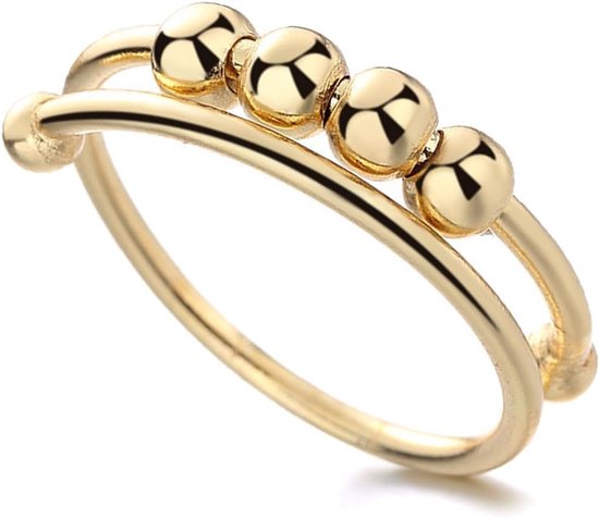 Verstelbare Anti-Stress Ring voor Vrouwen - Gouden Spinner Ring tegen Angstgevoelens, Verlichting van Stress en Spanningen
