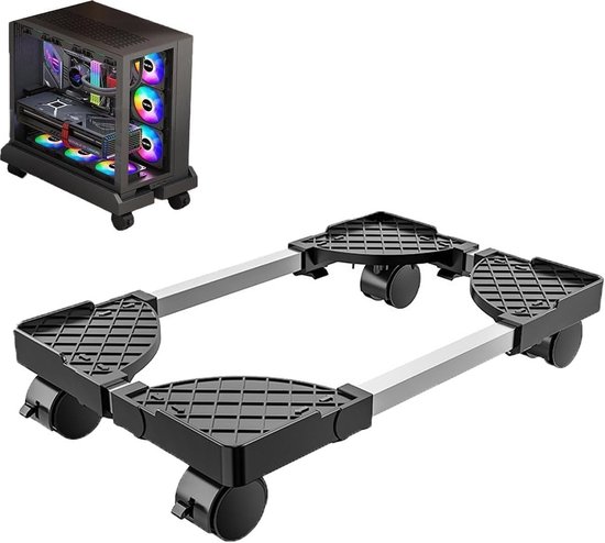 Verstelbare computerstandaard voor PC-toren, desktop en mobiele CPU, ideaal voor gamers, zwart. van Merkloos
