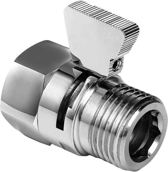 Verstelbare Doucheklep, G1/2 Inch Chroom Messing, Geschikt voor Douchekop en Handdouche, Waterbesparing en Eenvoudige Installatie van Merkloos