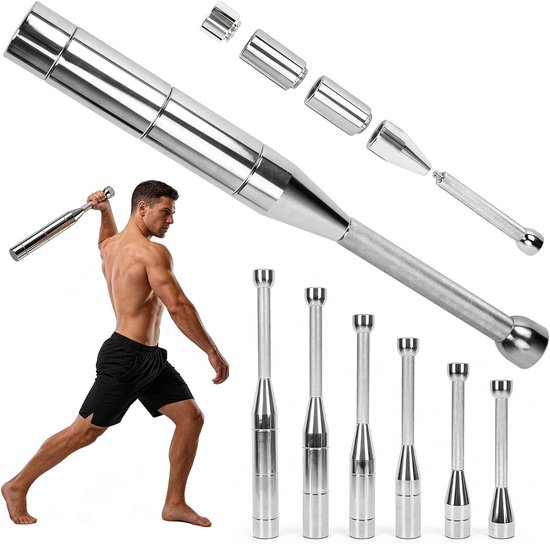 Verstelbare Macebell 3-8kg voor Krachttraining, Schouder- en Voorarmtraining, Antislip Grip voor Thuis en Sportschool