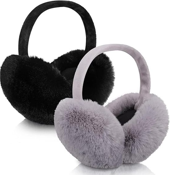 Verstelbare Pluche Oorkappen voor Winter - Dames en Heren - Warmte, Comfort en Stijl (Zwart) van Merkloos
