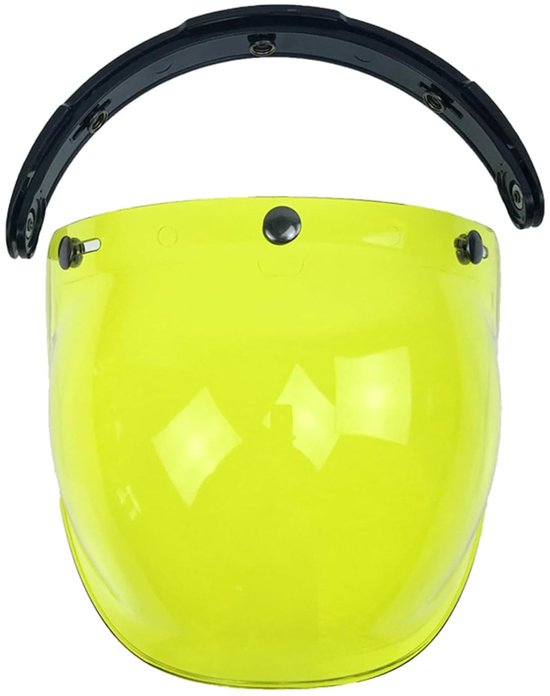 Verstelbare Snap Bubble Wind Visor met Lenses voor Helmen - Bescherming, Comfort en Stijl (Citroengeel) van Merkloos