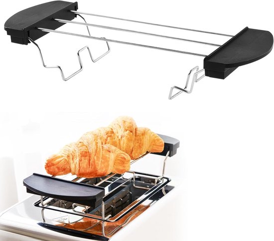 Verstelbare Toastaccessoire voor Broodjes, RVS Toasterstandaard, Vouwbare Airfryer Toaster met Gemakkelijk Gebruik en Compact Ontwerp van Merkloos