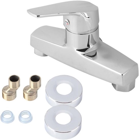 Verstelbare wandmontage douchekraan voor warm en koud water, badkameraccessoire van zinklegering, ideaal voor douche en bad van Merkloos